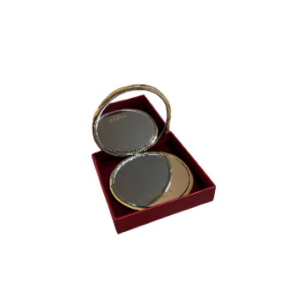 Gucci Gold Monogram Engraved Compact Mirror - Picture 4 of 4